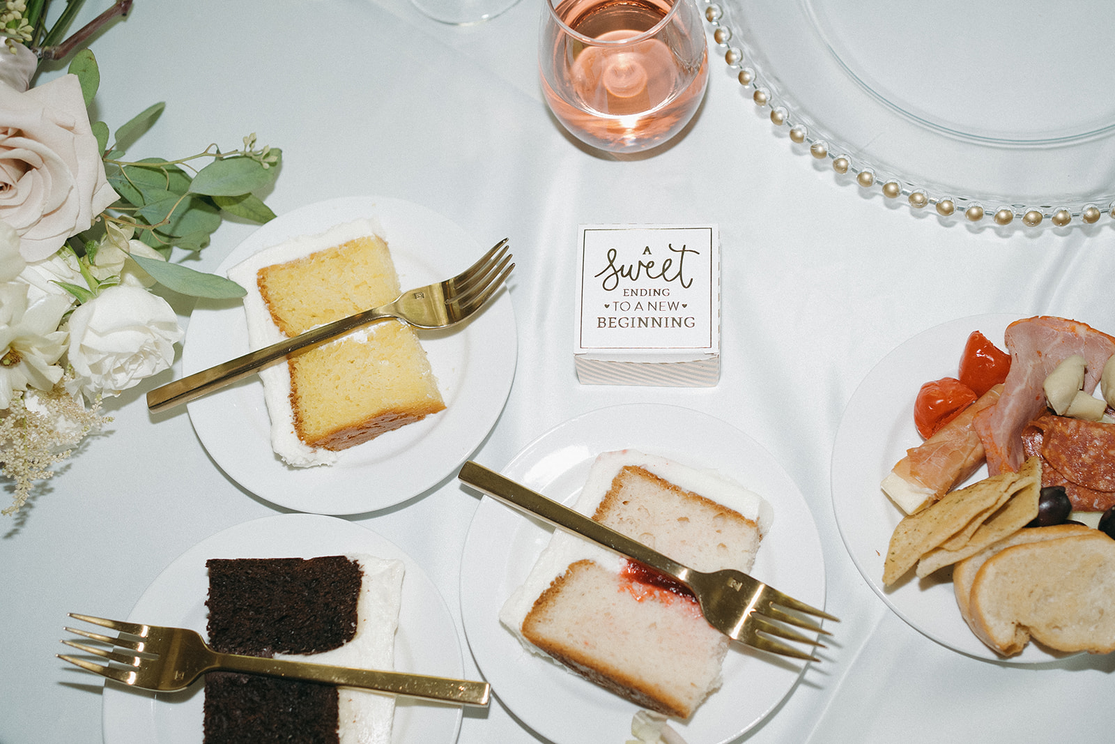 Late night flat lay cake