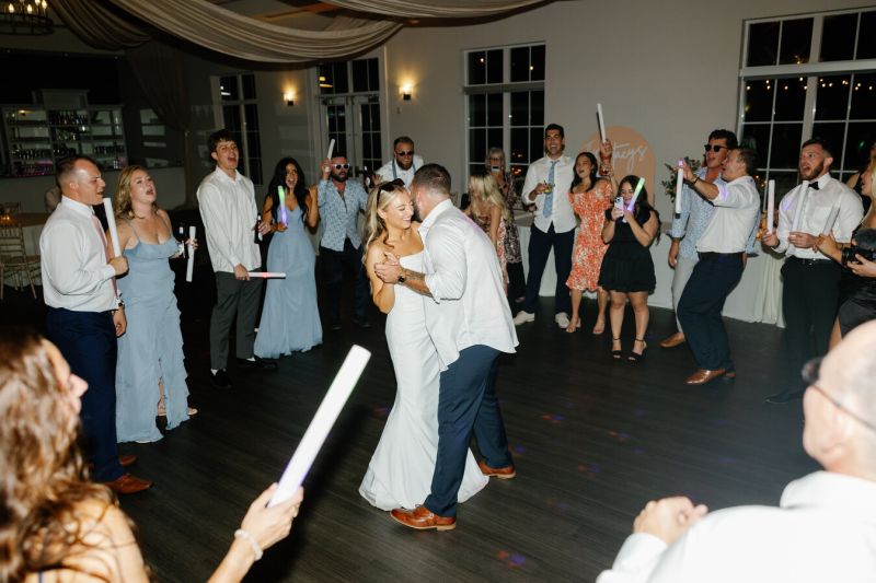 Couple dancing during reception
